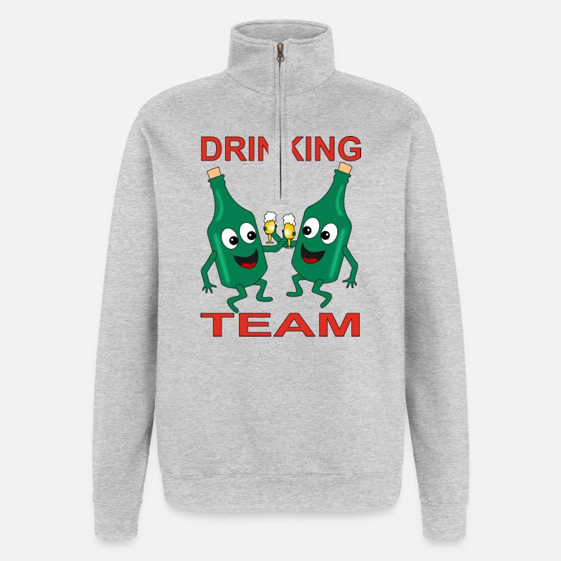 Mischievous Beer Bottles Drinking Team - Quarter-Zip Sweatshirt - heather grey