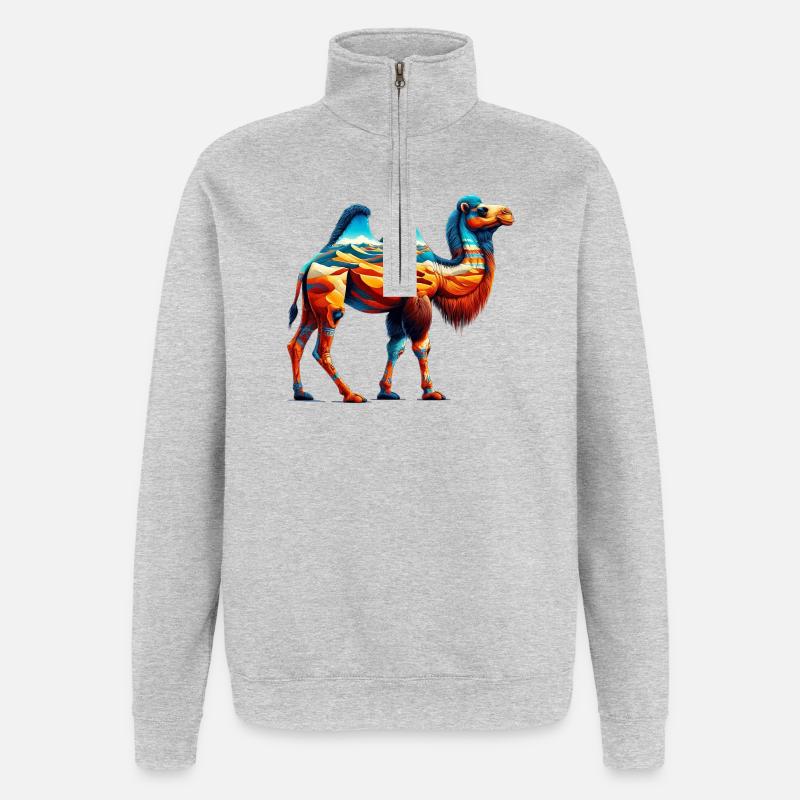 Camel - Quarter-Zip Sweatshirt - heather grey