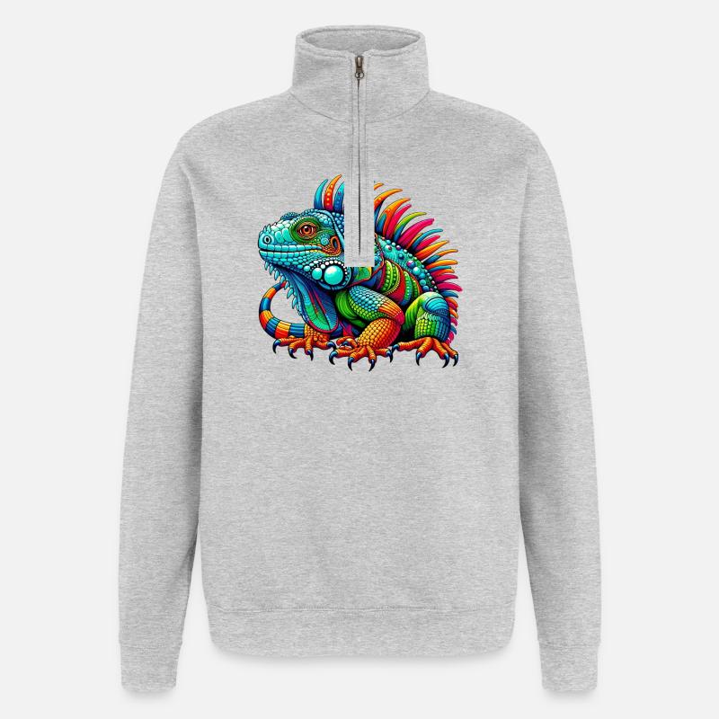 Leguan - Quarter-Zip-Sweatshirt - Grau meliert