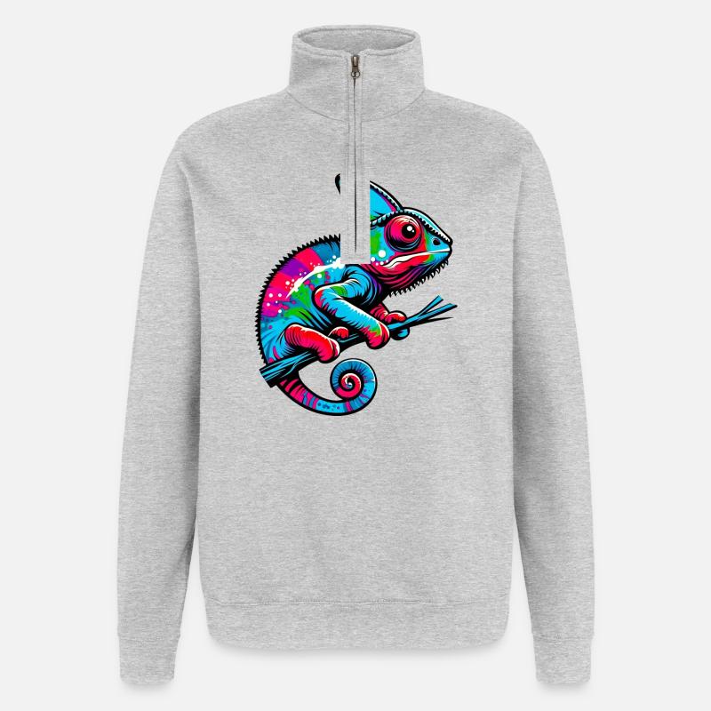 Chamäleon - Quarter-Zip-Sweatshirt - Grau meliert