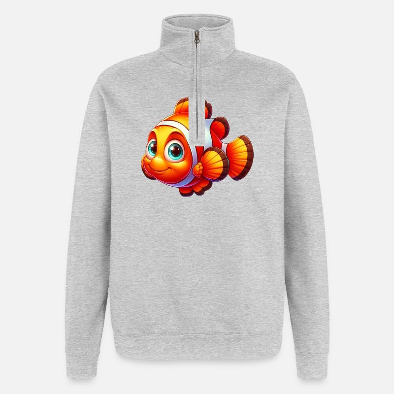 Clownfische - Quarter-Zip-Sweatshirt - Grau meliert