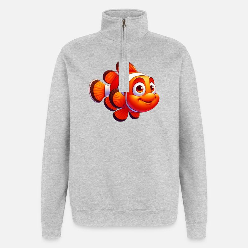Clownfische - Quarter-Zip-Sweatshirt - Grau meliert