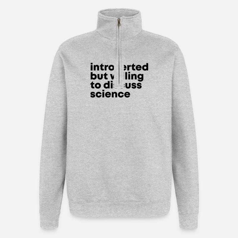 Wissenschaft - Quarter-Zip-Sweatshirt - Grau meliert