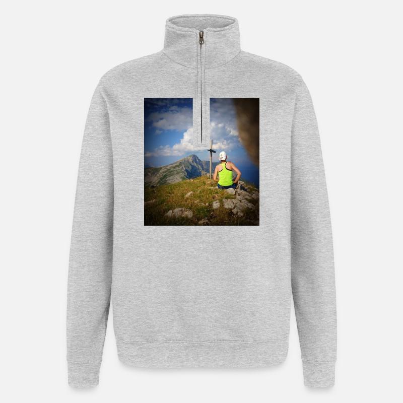 An der Spitze! - Quarter-Zip-Sweatshirt - Grau meliert