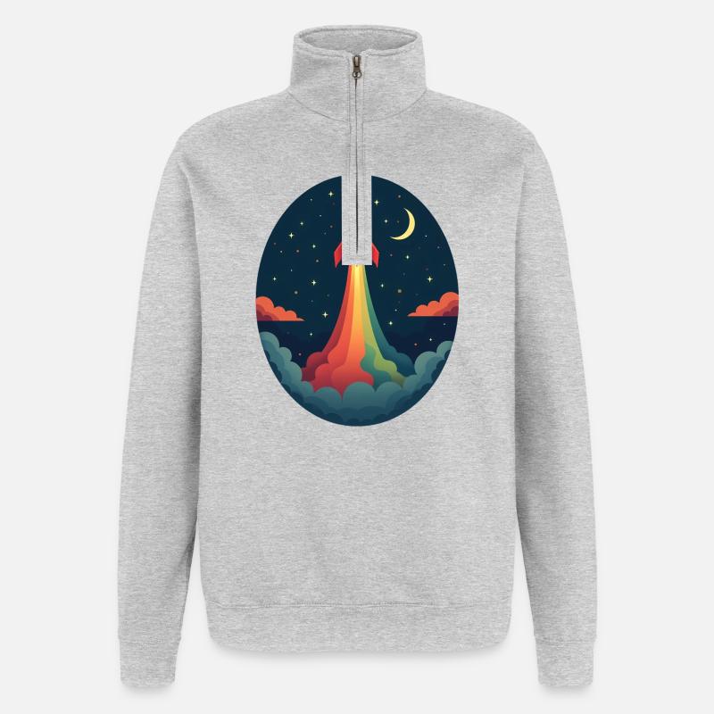 Launched Out - Never Looking Back - Quarter-Zip Sweatshirt - heather grey