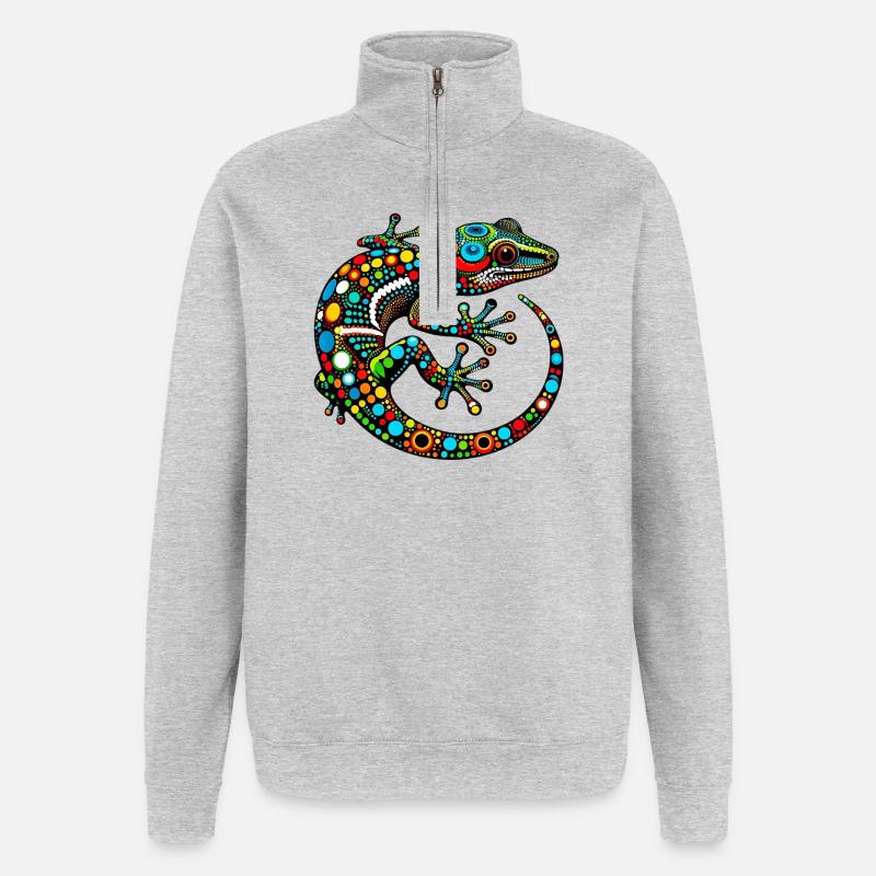 Gecko - Quarter-Zip-Sweatshirt - Grau meliert