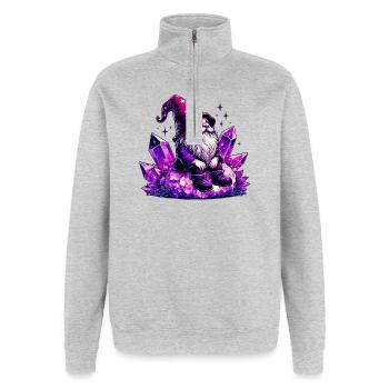 Gnom - Quarter-Zip-Sweatshirt - Grau meliert - Vorne - AI Model Female 172 light (172cm) & AI Model Male 178 dark (178cm)