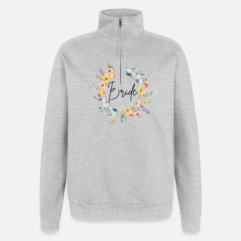 Team Bride! Customizable - Quarter-Zip Sweatshirt - heather grey