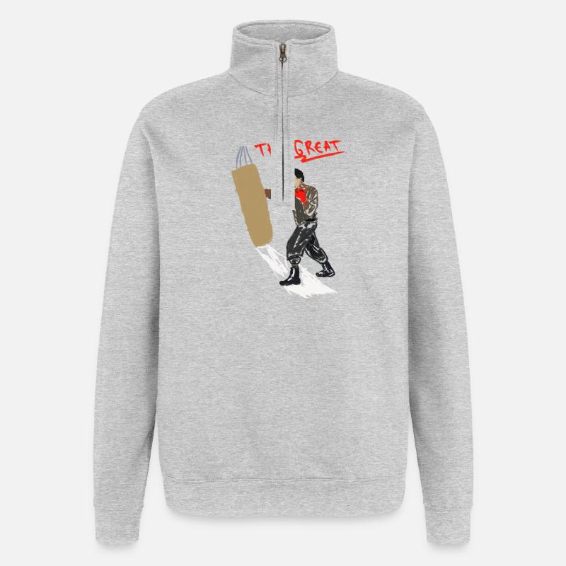 La grande boxe - Sweat à zip 1/4 - gris chiné