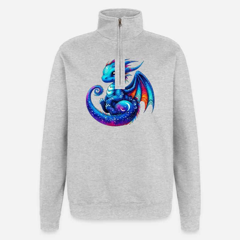 Dragon - Quarter-Zip Sweatshirt - heather grey