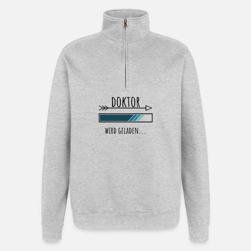 Doktoranten Geschenk Studium - Quarter-Zip-Sweatshirt - Grau meliert
