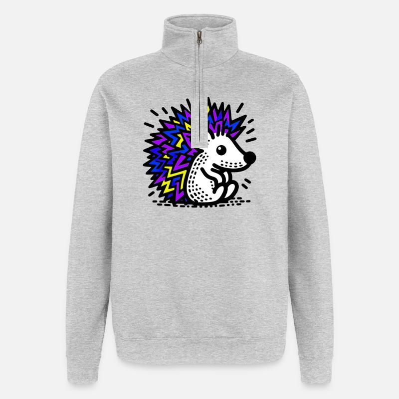 Igel - Quarter-Zip-Sweatshirt - Grau meliert