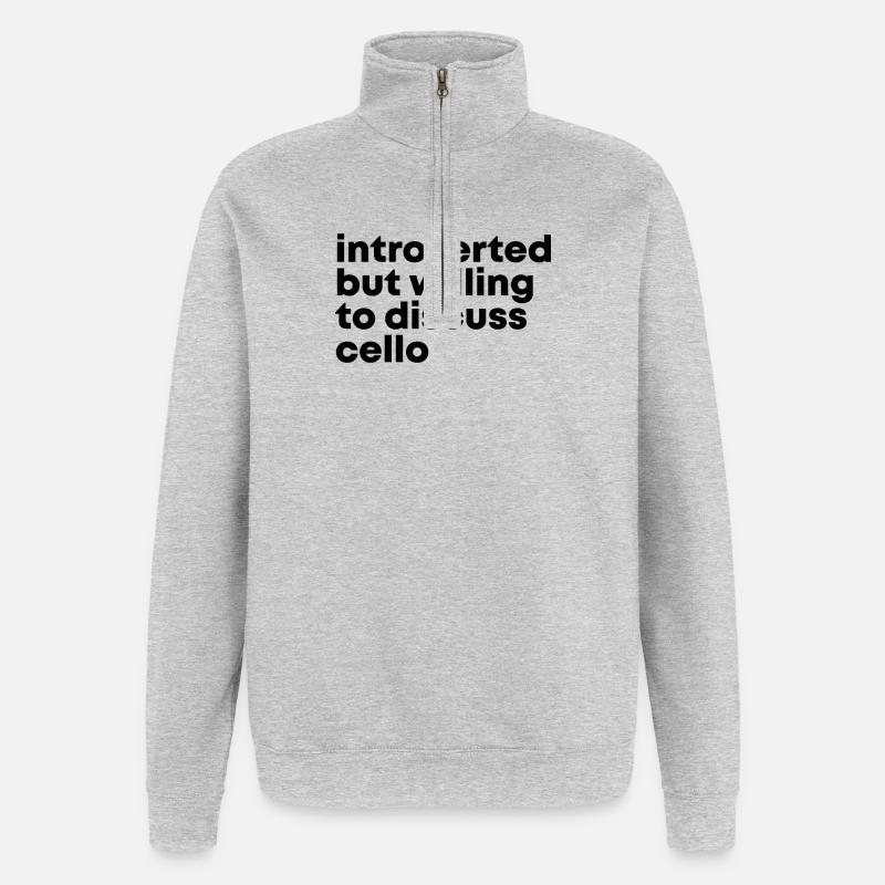 violoncelle - Sweat à zip 1/4 - gris chiné