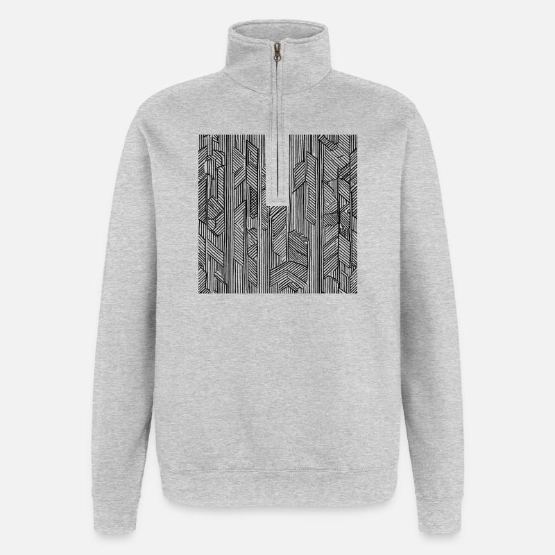 Dream Patterns 3 - Quarter-Zip Sweatshirt - heather grey