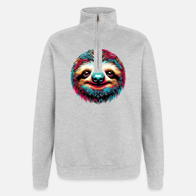 Faultier - Quarter-Zip-Sweatshirt - Grau meliert