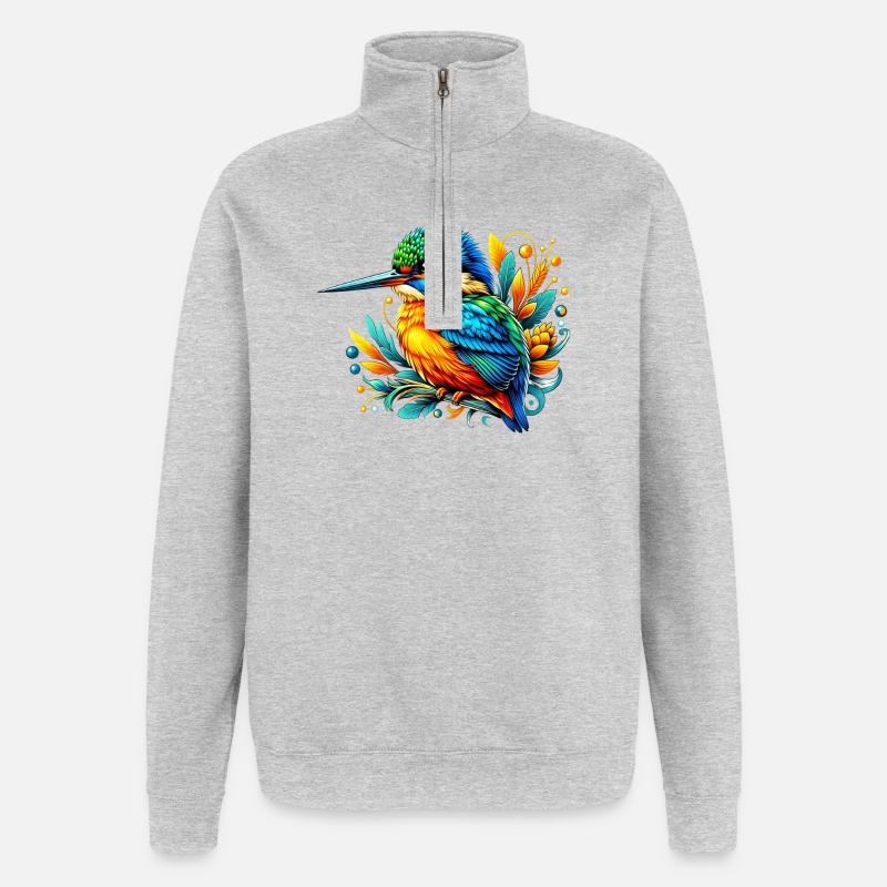 Eisvogel - Quarter-Zip-Sweatshirt - Grau meliert
