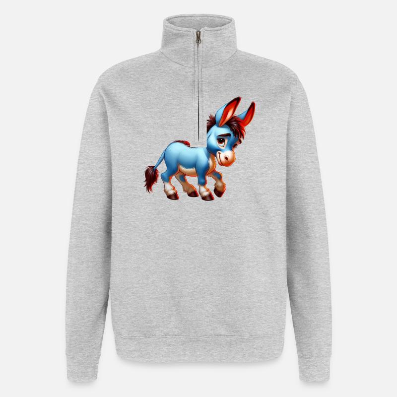 Donkey Mule - Quarter-Zip Sweatshirt - heather grey