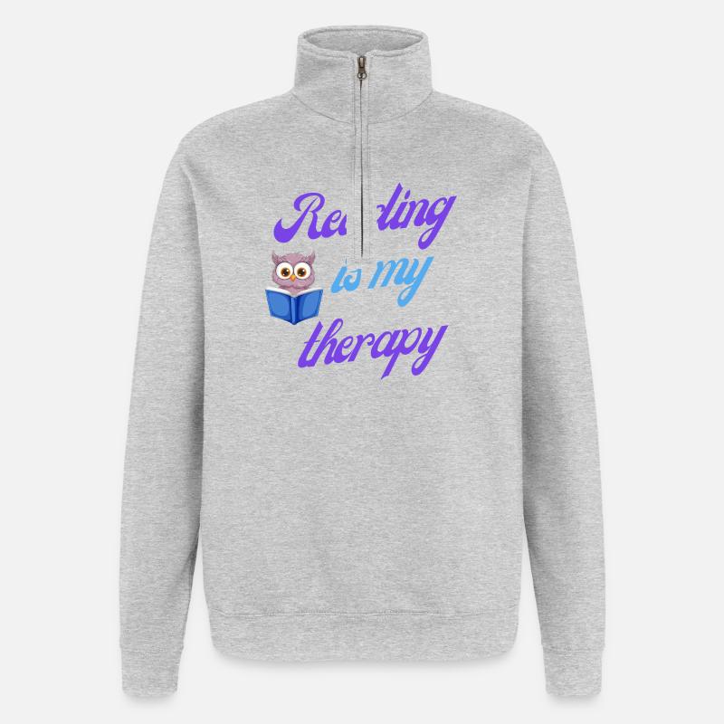 Reading therapy gift - Quarter-Zip Sweatshirt - heather grey