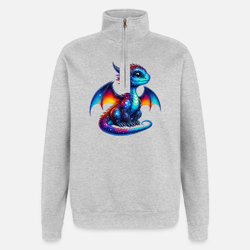 Dragon - Quarter-Zip Sweatshirt - heather grey
