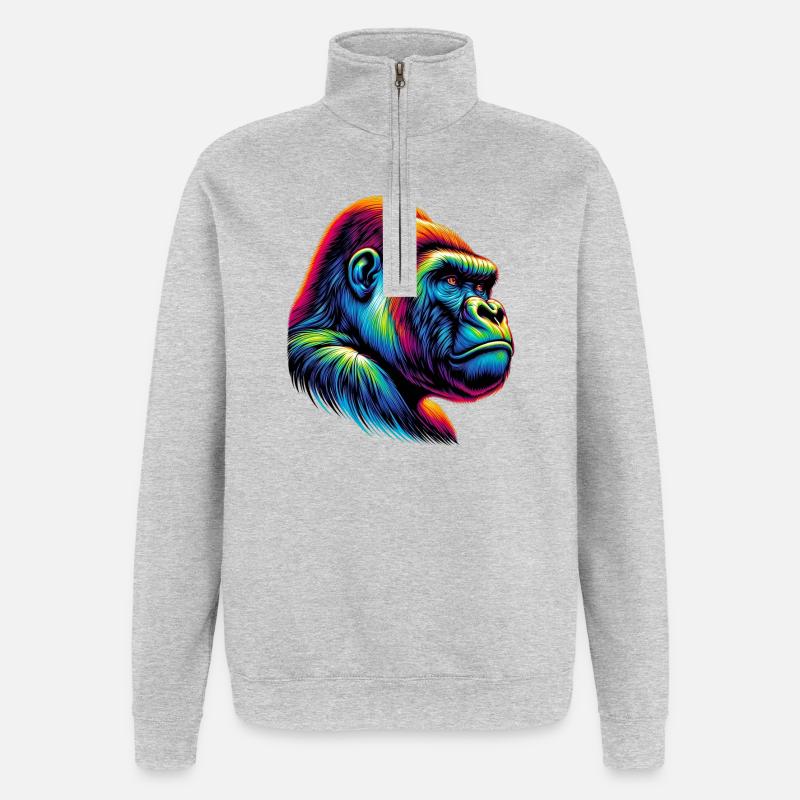 Gorilla - Quarter-Zip Sweatshirt - heather grey