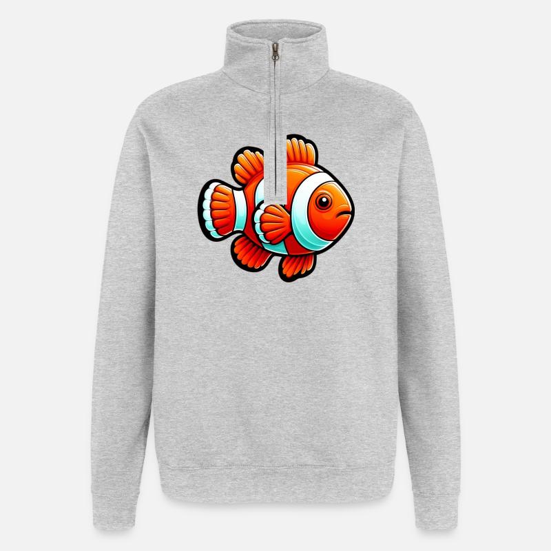 Clownfisch - Quarter-Zip-Sweatshirt - Grau meliert