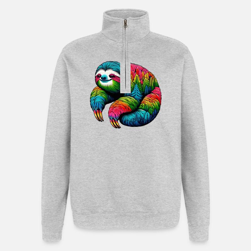 Faultier - Quarter-Zip-Sweatshirt - Grau meliert