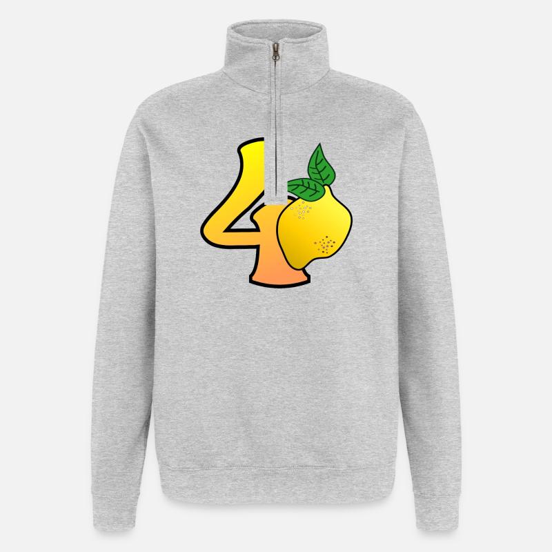 40e anniversaire - Quarante - Citrons - Sweat à zip 1/4 - gris chiné