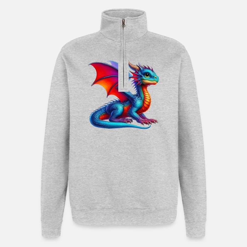 Dragon - Quarter-Zip Sweatshirt - heather grey