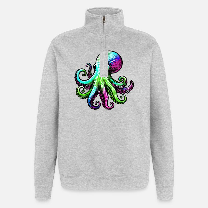 Octopus - Quarter-Zip Sweatshirt - heather grey