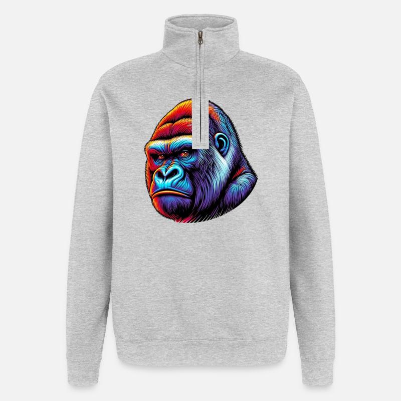 Gorilla - Quarter-Zip Sweatshirt - heather grey
