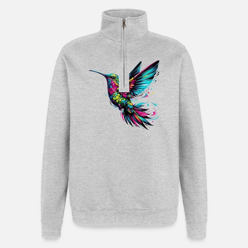 Colibri - Sweat à zip 1/4 - gris chiné