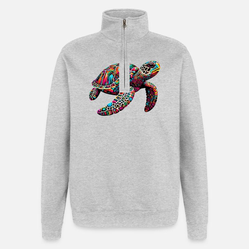 Turtle - Quarter-Zip Sweatshirt - heather grey