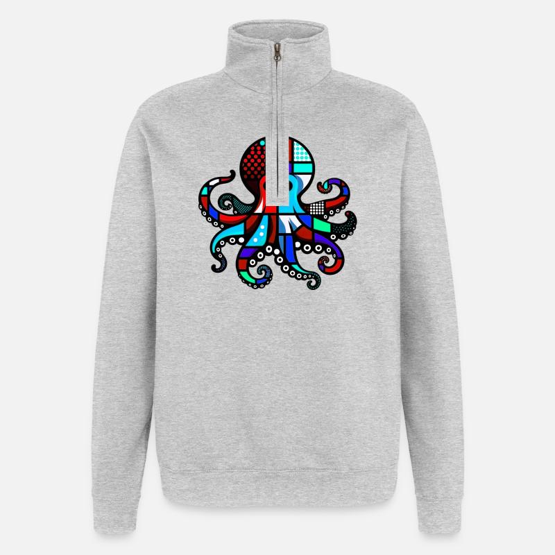 Octopus - Quarter-Zip Sweatshirt - heather grey