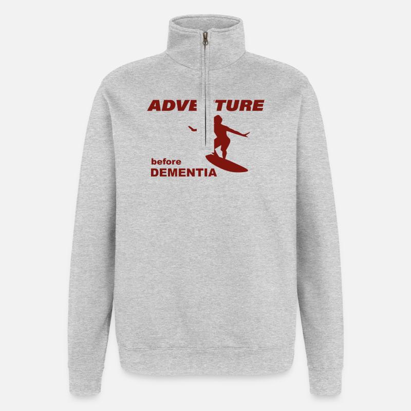 AVENTURE DE SURF - Sweat à zip 1/4 - gris chiné