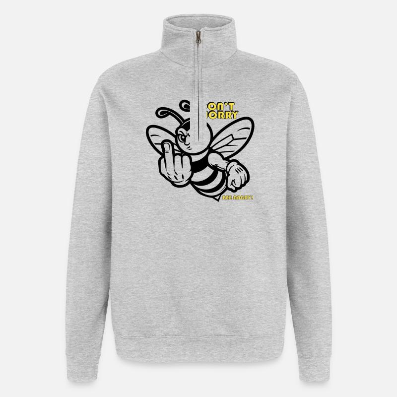 Don´t Worry - Bee angry Biene - Quarter-Zip Sweatshirt - heather grey