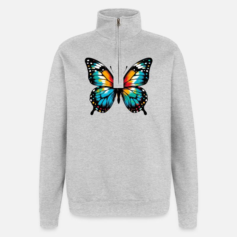 Butterfly - Quarter-Zip Sweatshirt - heather grey