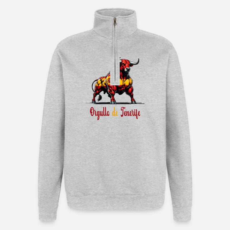 Design du drapeau Pride Tenerife - Sweat à zip 1/4 - gris chiné