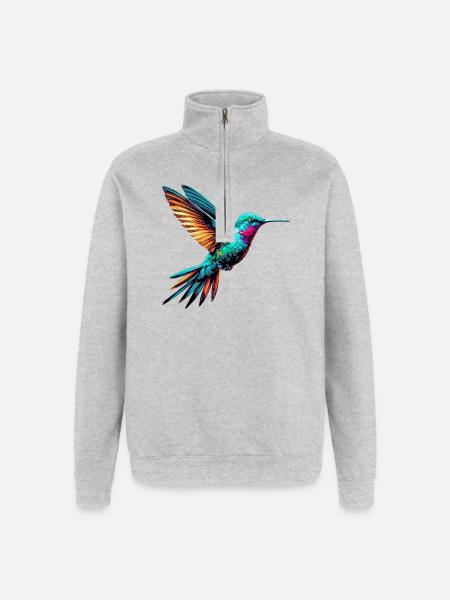 Hummingbird - Quarter-Zip Sweatshirt - heather grey