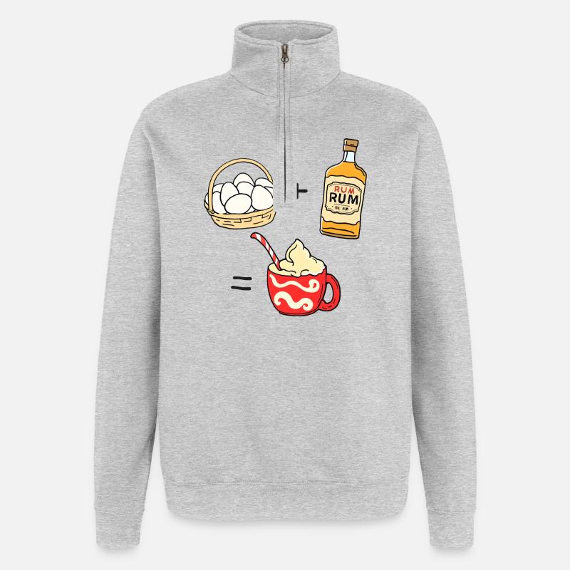 Eierpunsch - Quarter-Zip-Sweatshirt - Grau meliert