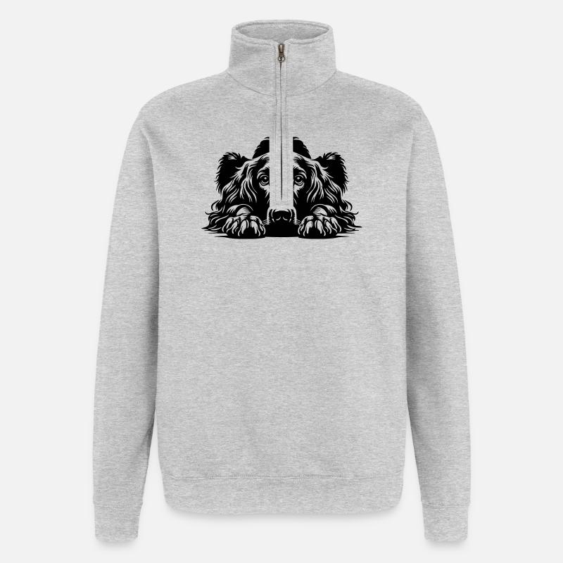 Irish Setter Head with Paws - Quarter-Zip Sweatshirt - heather grey