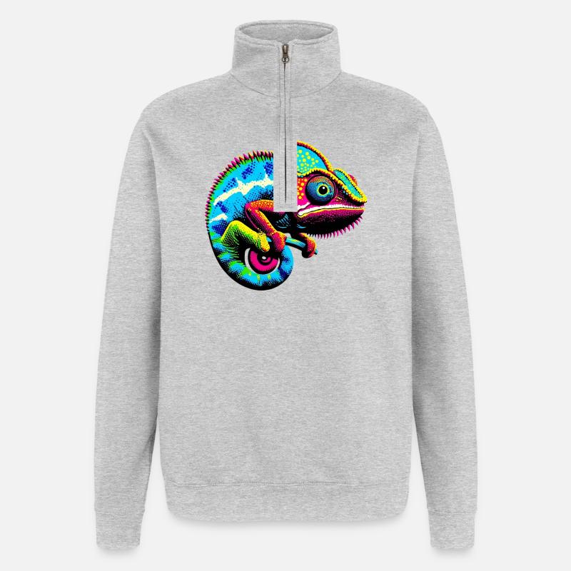 Chamäleon - Quarter-Zip-Sweatshirt - Grau meliert