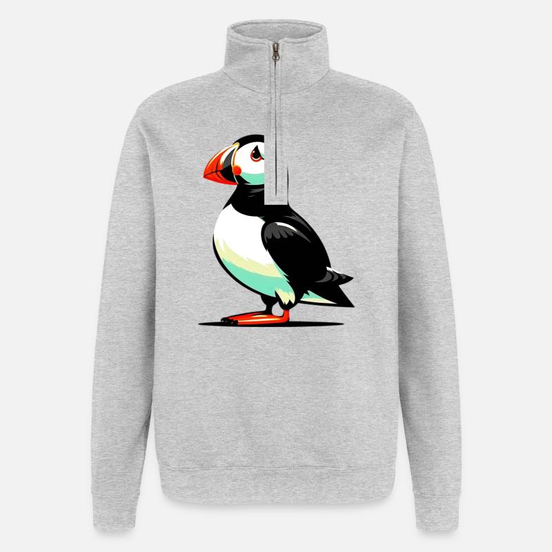 Papageitaucher - Quarter-Zip-Sweatshirt - Grau meliert