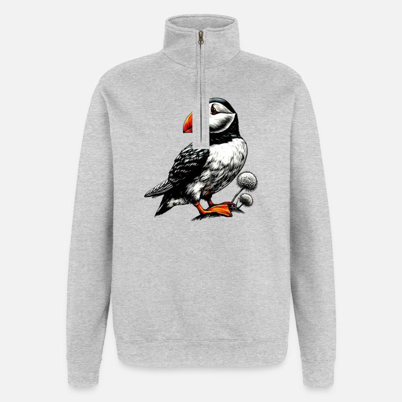 Papageitaucher - Quarter-Zip-Sweatshirt - Grau meliert