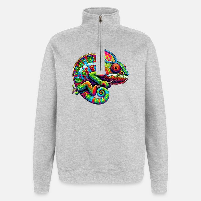 Chamäleon - Quarter-Zip-Sweatshirt - Grau meliert