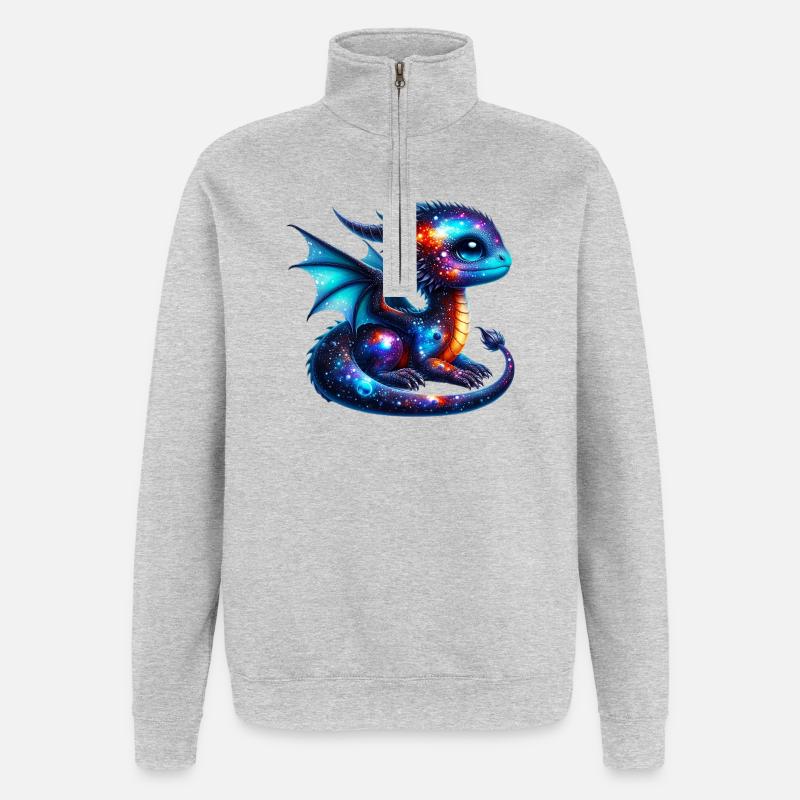 Dragon - Quarter-Zip Sweatshirt - heather grey