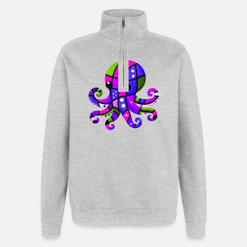 Octopus - Quarter-Zip Sweatshirt - heather grey