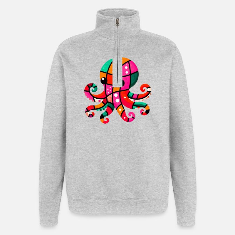 Octopus - Quarter-Zip Sweatshirt - heather grey