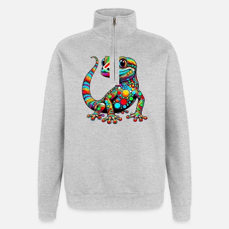 Gecko - Quarter-Zip Sweatshirt - heather grey