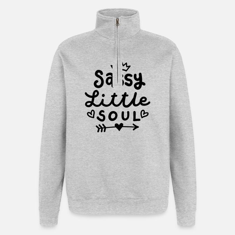 Freche Kinder Mädchen - Quarter-Zip-Sweatshirt - Grau meliert
