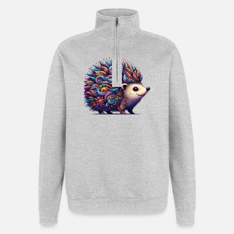 Hedgehog - Quarter-Zip Sweatshirt - heather grey